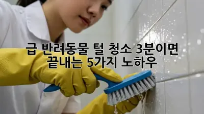 급! 반려동물 털 청소, 3분이면 끝내는 5가지 노하우!
