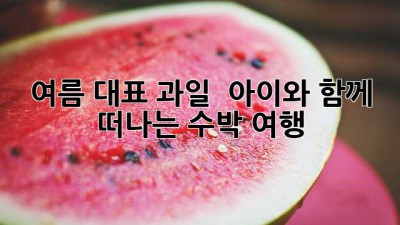 여름 대표 과일 🍉 아이와 함께 떠나는 수박 여행 🚗