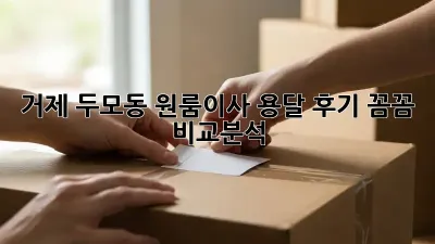 거제 두모동 원룸이사 용달 후기: 꼼꼼 비교분석!