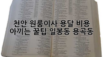 천안 원룸이사, 용달 비용 아끼는 꿀팁🍯 (일봉동 용곡동)